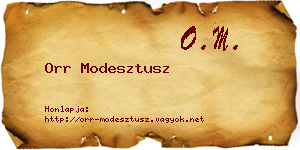 Orr Modesztusz névjegykártya